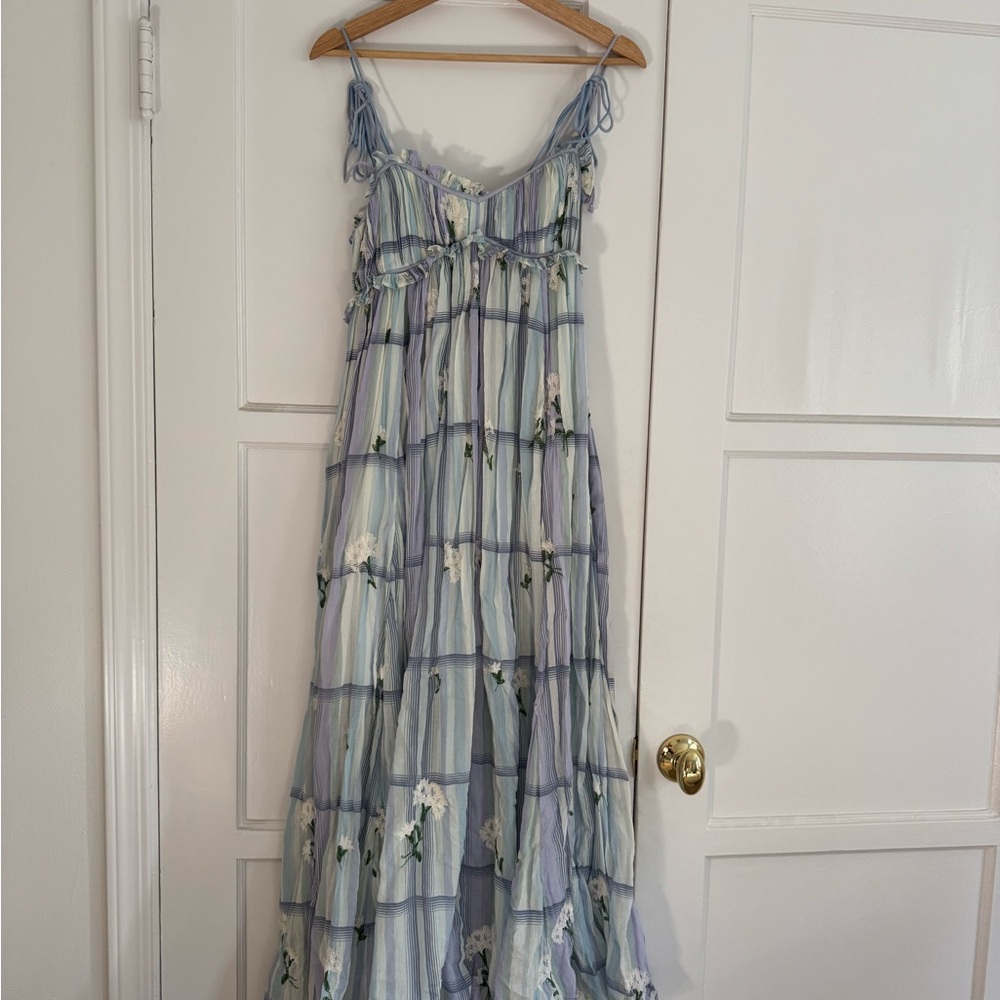 Free People Blue and White Maxi Dress